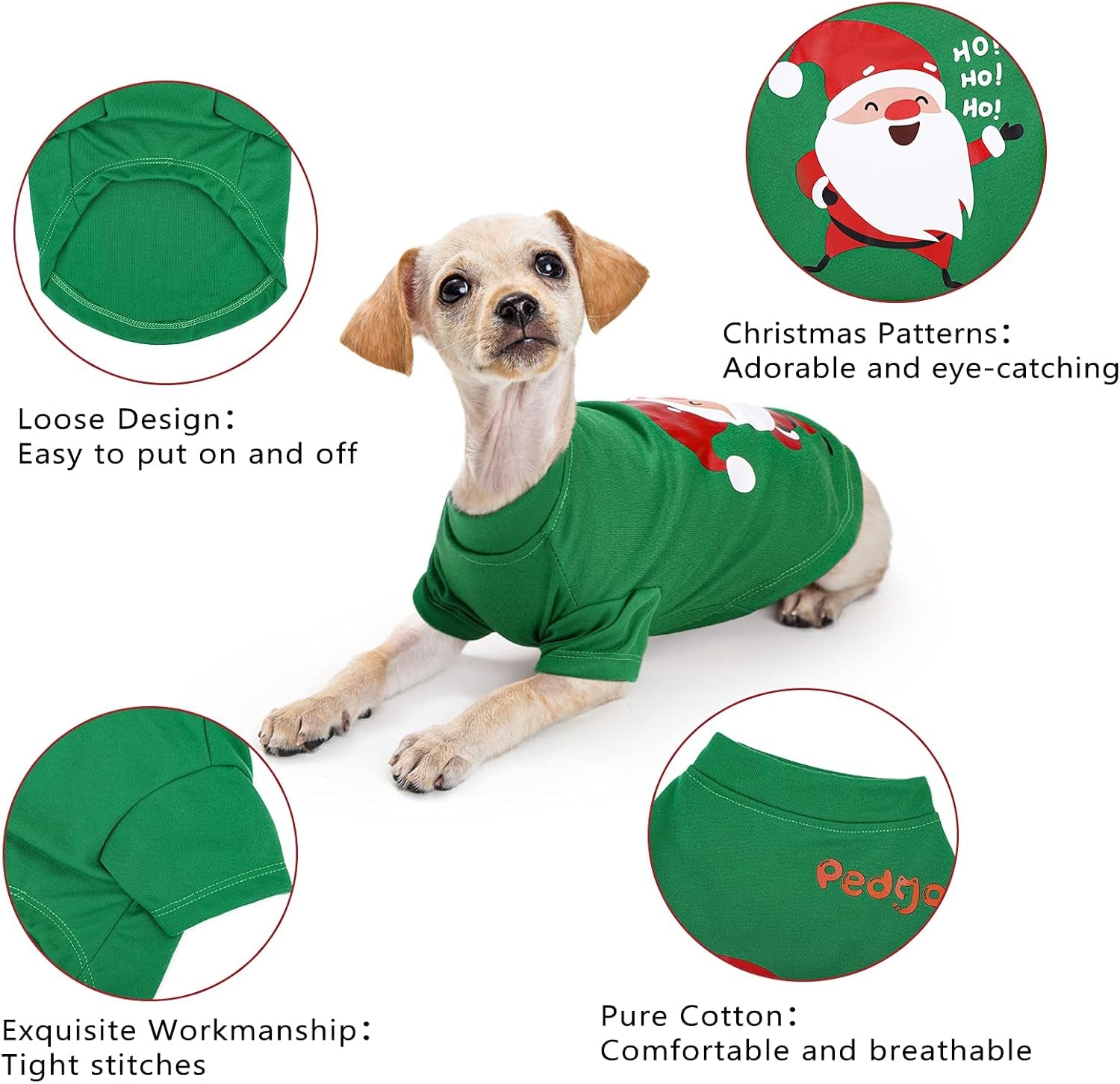 3 Pack Dog Christmas Shirt Santa Claus, Snowman, Elf Pet Xmas Clothes Printed Puppy T-Shirt Cosplay Pet Apparel for Small Dogs and Cats Dress up Cosplay Gifts (M)