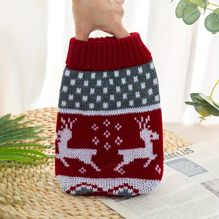Christmas Style Pet Sweater for Dogs and Cats New Knitted Wool Sweater for Bichon and Corgi