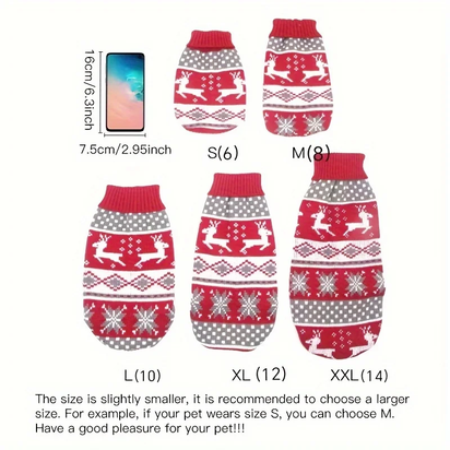 Christmas Style Pet Sweater for Dogs and Cats New Knitted Wool Sweater for Bichon and Corgi