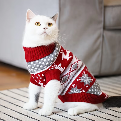 Christmas Style Pet Sweater for Dogs and Cats New Knitted Wool Sweater for Bichon and Corgi