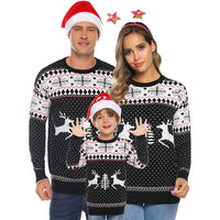 2025 New Christmas Matching Sweaters for Women Men Couples Knitwear Jacquard Elk Print Jumpers Full Sleeve Warm Soft Pullovers
