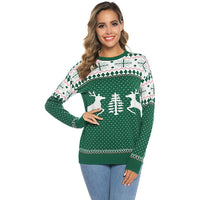 2025 New Christmas Matching Sweaters for Women Men Couples Knitwear Jacquard Elk Print Jumpers Full Sleeve Warm Soft Pullovers